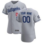 Wholesale Cheap Los Angeles Dodgers Custom Men's Nike Gray Road 2020 World Series Bound Authentic Team MLB Jersey