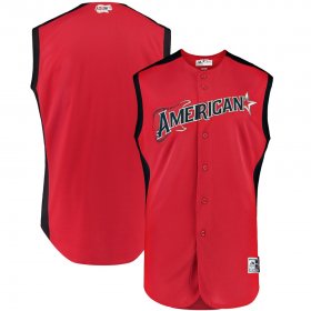 Wholesale Cheap American League Blank Majestic 2019 MLB All-Star Game Workout Team Jersey Red Navy
