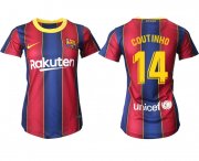 Wholesale Cheap Women 2020-2021 Barcelona home aaa version 14 red Soccer Jerseys
