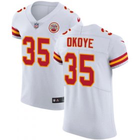 Wholesale Cheap Nike Chiefs #35 Christian Okoye White Men\'s Stitched NFL Vapor Untouchable Limited Jersey