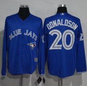 Wholesale Cheap Blue Jays #20 Josh Donaldson Blue New Cool Base Long Sleeve Stitched MLB Jersey