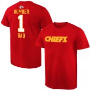 Wholesale Cheap Men's Kansas City Chiefs Pro Line College Number 1 Dad T-Shirt Red