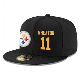 Wholesale Cheap Pittsburgh Steelers #11 Markus Wheaton Snapback Cap NFL Player Black with Gold Number Stitched Hat
