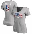 Wholesale Cheap Women's Washington Redskins #8 Kirk Cousins NFL Pro Line by Fanatics Branded Banner Wave Name & Number T-Shirt Heathered Gray