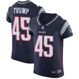 Wholesale Cheap Nike Patriots #45 Donald Trump Navy Blue Team Color Men\'s Stitched NFL Vapor Untouchable Elite Jersey