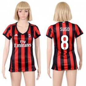 Wholesale Cheap Women\'s AC Milan #8 Suso Home Soccer Club Jersey