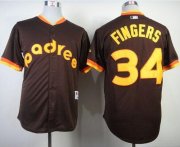 Wholesale Cheap Padres #34 Rollie Fingers Coffee 1984 Turn Back The Clock Stitched MLB Jersey
