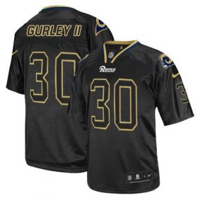 Wholesale Cheap Nike Rams #30 Todd Gurley II Lights Out Black Men\'s Stitched NFL Elite Jersey