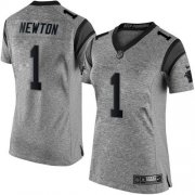 Wholesale Cheap Nike Panthers #1 Cam Newton Gray Women's Stitched NFL Limited Gridiron Gray Jersey