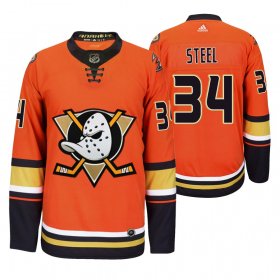 Wholesale Cheap Anaheim Ducks #34 Sam Steel Men\'s 2019-20 Third Orange Alternate Stitched NHL Jersey