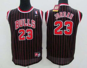 Cheap Youth Chicago Bulls #23 Michael Jordan Black PinstripeJersey