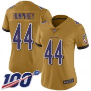 Wholesale Cheap Nike Ravens #44 Marlon Humphrey Gold Women's Stitched NFL Limited Inverted Legend 100th Season Jersey