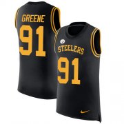 Wholesale Cheap Nike Steelers #91 Kevin Greene Black Team Color Men's Stitched NFL Limited Rush Tank Top Jersey