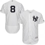 Wholesale Cheap Yankees #8 Yogi Berra White Strip Flexbase Authentic Collection Stitched MLB Jersey