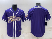 Wholesale Men's Minnesota Vikings Blank Purple Stitched MLB Cool Base Nike Baseball Jersey