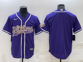 Wholesale Men\'s Minnesota Vikings Blank Purple Stitched MLB Cool Base Nike Baseball Jersey