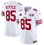Cheap Men's San Francisco 49ers #85 George Kittle White 2024 F.U.S.E. Super Bowl LVIII Patch And 4-star C Patch Vapor Untouchable Limited Football Stitched Jersey