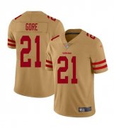 Wholesale Cheap Men's San Francisco 49ers #21 Frank Gore Golden Stitched Jersey