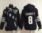 Wholesale Cheap Los Angeles Kings #8 Drew Doughty Black Women's Old Time Heidi NHL Hoodie