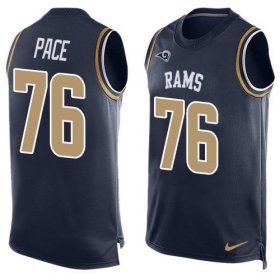 Wholesale Cheap Nike Rams #76 Orlando Pace Navy Blue Team Color Men\'s Stitched NFL Limited Tank Top Jersey