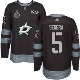 Wholesale Cheap Adidas Stars #5 Andrej Sekera Black 1917-2017 100th Anniversary 2020 Stanley Cup Final Stitched NHL Jersey