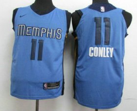 Wholesale Cheap Men\'s Memphis Grizzlies #11 Mike Conley New Light Blue 2017-2018 Nike Authentic Stitched NBA Jersey