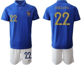 Wholesale Cheap France #22 Kurzawa 100th Anniversary Edition Soccer Country Jersey