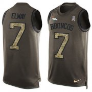 Wholesale Cheap Nike Broncos #7 John Elway Green Men's Stitched NFL Limited Salute To Service Tank Top Jersey
