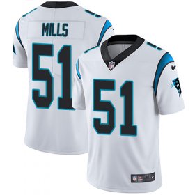 Wholesale Cheap Nike Panthers #51 Sam Mills White Men\'s Stitched NFL Vapor Untouchable Limited Jersey