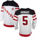 Wholesale Cheap Olympic CA. #5 Dan Hamhuis White 100th Anniversary Stitched NHL Jersey