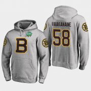 Wholesale Cheap Bruins #58 Urho Vaakanaine Gray 2018 Winter Classic Fanatics Primary Logo Hoodie