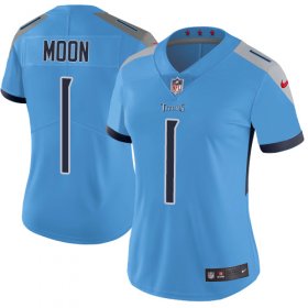 Wholesale Cheap Nike Titans #1 Warren Moon Light Blue Alternate Women\'s Stitched NFL Vapor Untouchable Limited Jersey