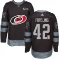 Wholesale Cheap Adidas Hurricanes #42 Gustav Forsling Black 1917-2017 100th Anniversary Stitched NHL Jersey