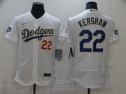 Wholesale Cheap Men Los Angeles Dodgers 22 Kershaw White Elite 2021 Nike MLB Jerseys