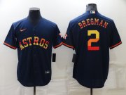 Wholesale Cheap Men's Houston Astros #2 Alex Bregman Navy Blue Rainbow Stitched MLB Cool Base Nike Jersey