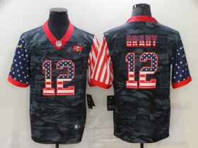 Wholesale Cheap Men\'s Tampa Bay Buccaneers #12 Tom Brady USA Camo 2020 Salute To Service Stitched NFL Nike Limited Jersey