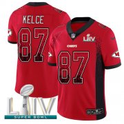 Wholesale Cheap Nike Chiefs #87 Travis Kelce Red Super Bowl LIV 2020 Team Color Men's Stitched NFL Limited Rush Drift Fashion Jersey