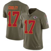 Wholesale Cheap Nike Chiefs #17 Chris Conley Olive Men's Stitched NFL Limited 2017 Salute To Service Jersey