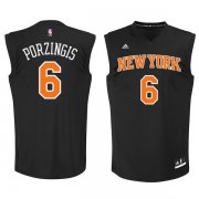 Wholesale Cheap New York Knicks #6 Kristaps Porzingis Black Fashion Replica Jersey