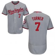 Wholesale Cheap Nationals #7 Trea Turner Grey Flexbase Authentic Collection Stitched MLB Jersey