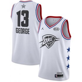 Wholesale Cheap Thunder #13 Paul George White Basketball Jordan Swingman 2019 All-Star Game Jersey