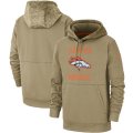 Wholesale Cheap Men's Denver Broncos Nike Tan 2019 Salute to Service Sideline Therma Pullover Hoodie