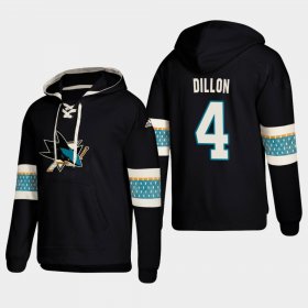 Wholesale Cheap San Jose Sharks #4 Brenden Dillon Black adidas Lace-Up Pullover Hoodie