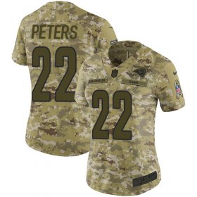 Wholesale Cheap Nike Rams #22 Marcus Peters Camo Women\'s Stitched NFL Limited 2018 Salute to Service Jersey