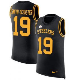 Wholesale Cheap Nike Steelers #19 JuJu Smith-Schuster Black Team Color Men\'s Stitched NFL Limited Rush Tank Top Jersey