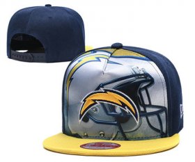 Wholesale Cheap Chargers Team Logo Navy Yellow Adjustable Leather Hat TX