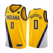 Cheap Men's Indiana Pacers #0 Tyrese Haliburton Yellow Statement Edition Stitched Basketball Jersey