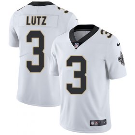 Wholesale Cheap Nike Saints #3 Wil Lutz White Men\'s Stitched NFL Vapor Untouchable Limited Jersey