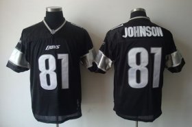 Wholesale Cheap Lions #81 Calvin Johnson Black Shadow Stitched NFL Jersey