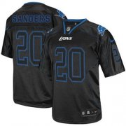 Wholesale Cheap Nike Lions #20 Barry Sanders Lights Out Black Men's Stitched NFL Elite Jersey